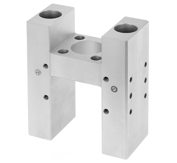 On-Demand air manifold block machining solutions featuring material selection, prototype development, and full production runs for OEM clients