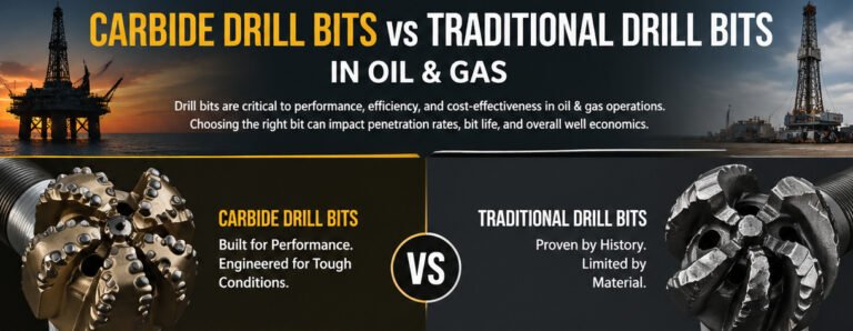 Comparison of carbide and traditional drill bits used in oil and gas drilling
