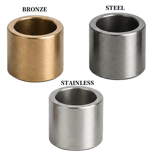 Bronze bushing vs Steel bushing vs Stainless bushing